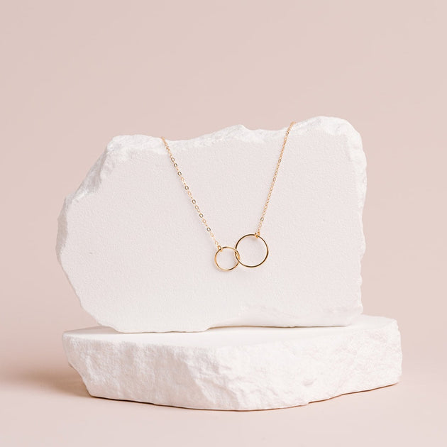 Silver & Gold Interlinked Circle Necklace | Lila Clare Jewelry 18