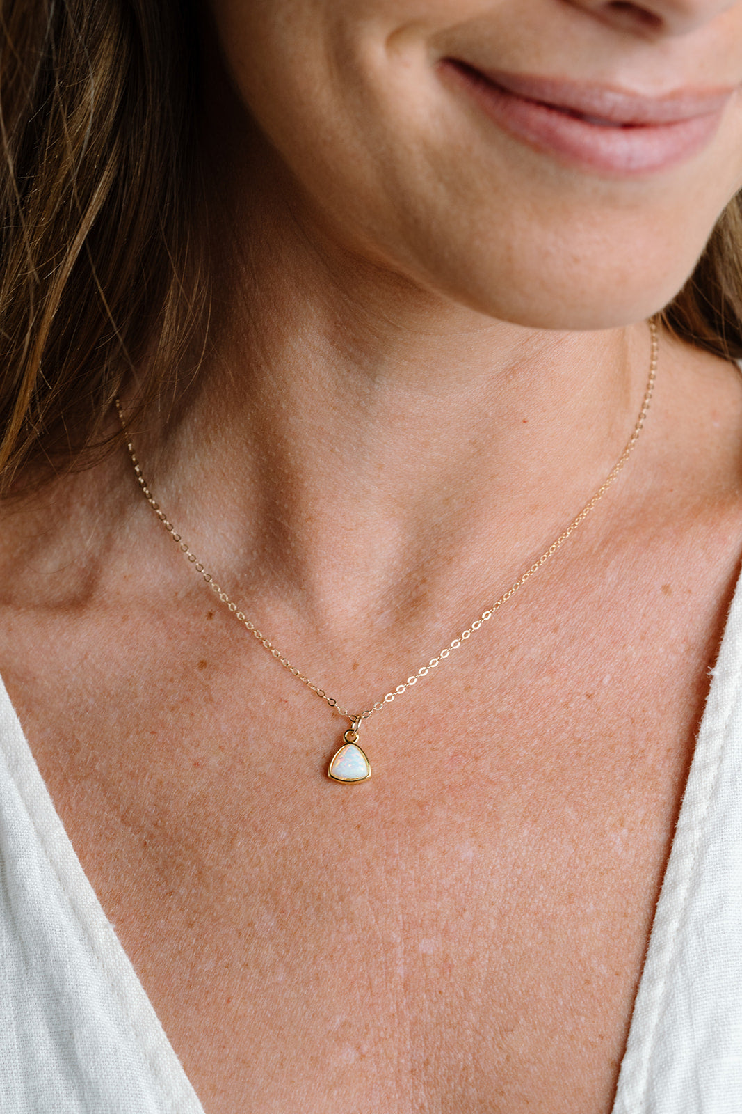 Triangle Opal Necklace
