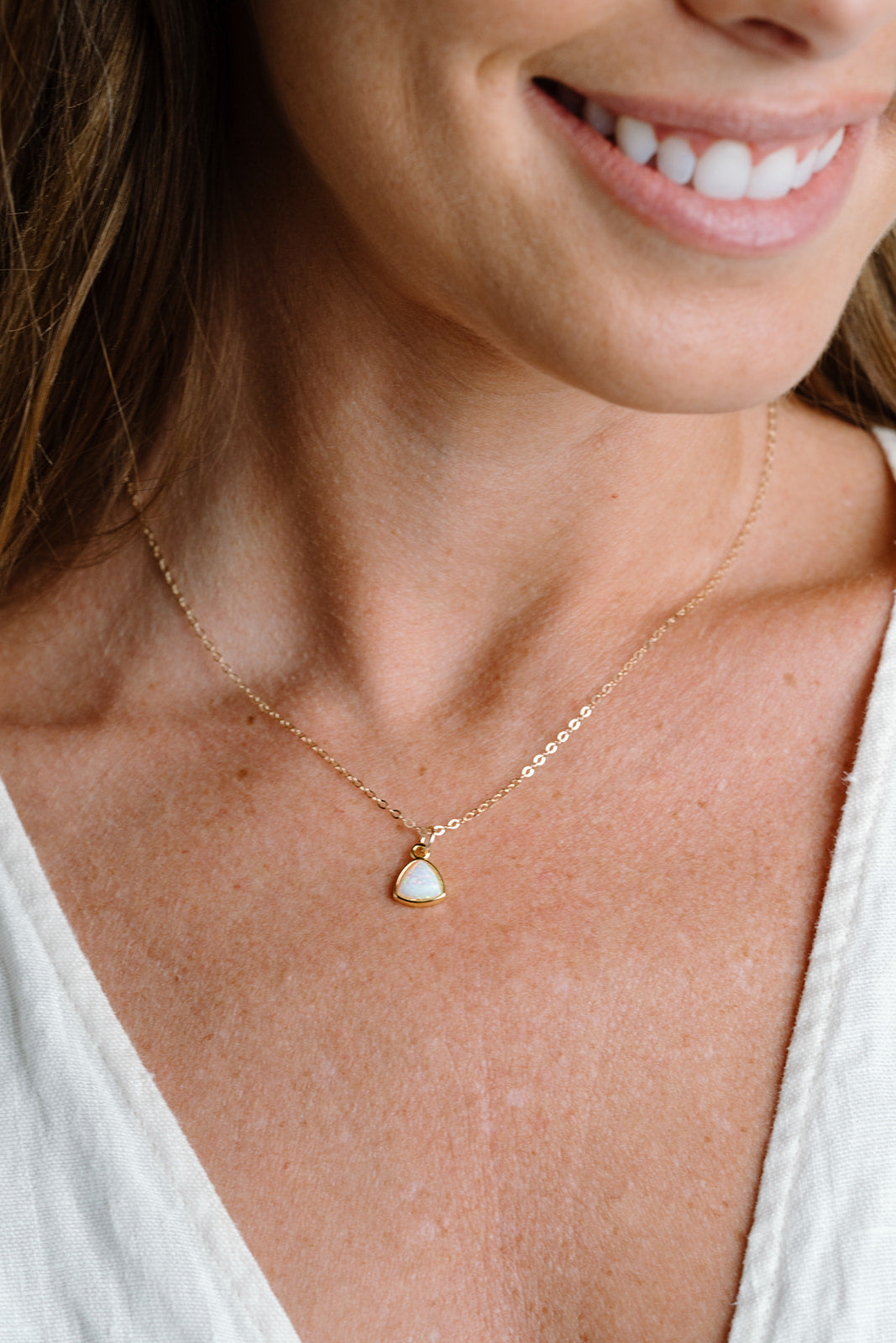 Triangle Opal Necklace