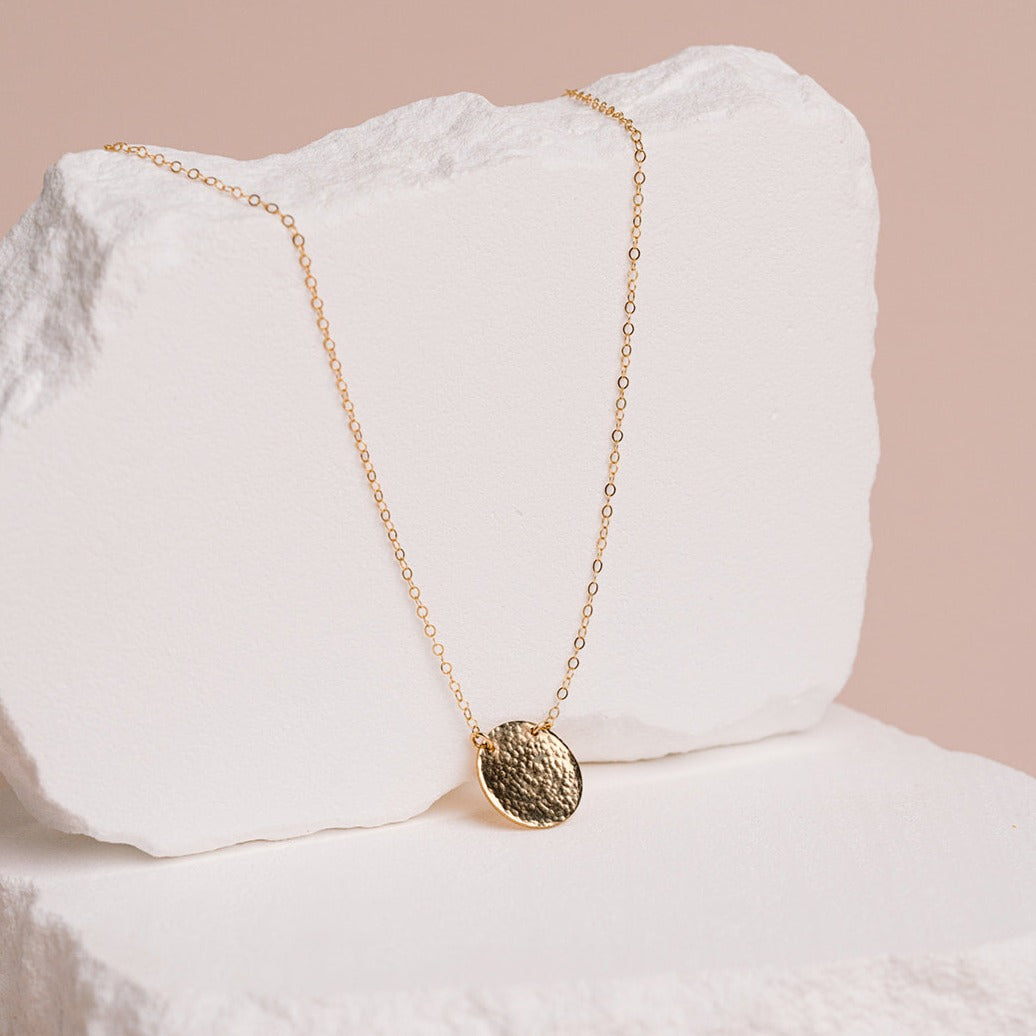 Hammered Disc Necklace