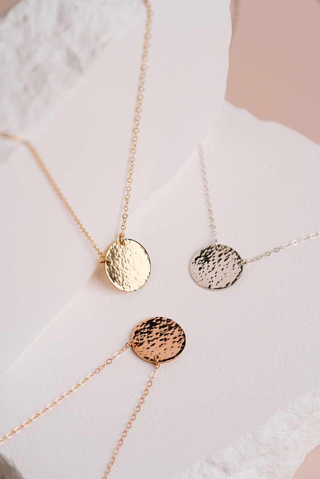 Hammered Disc Necklace